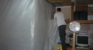 Vapor Barrier Being Used To Contain Mold Spores